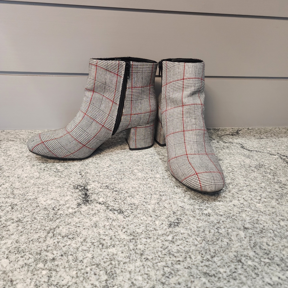 Kelly & Katie Gray and Red Ankle Boots